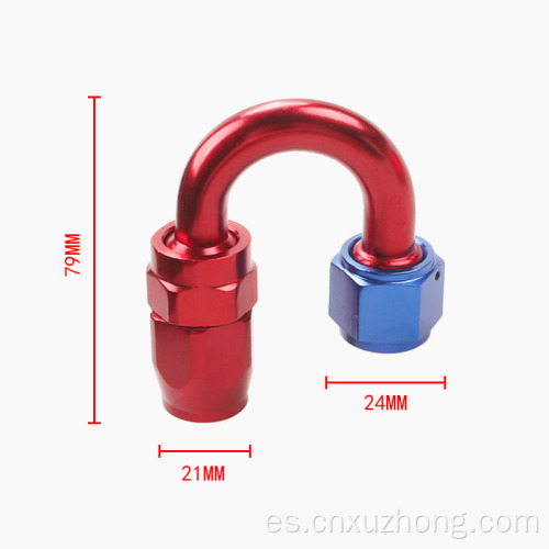 Grado Aleación de aluminio Enfriador de aceite Giratorio Aceite Combustible Línea de gas Manguera Adaptador de tubo Extremo AN (AN8-0A)HQ